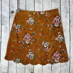 CHANCE Floral Corduroy Mini Skirt